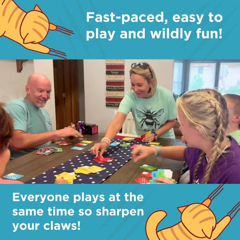 Claws Out Fun Card Game - Hilarious, Fast and Fun Card Game for Adults, Teens and Kids, Wildly Fun Cat Games for Kids