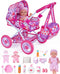BABESIDE Baby Doll Stroller Set with 12 Inch Baby Doll, 14 Pcs
