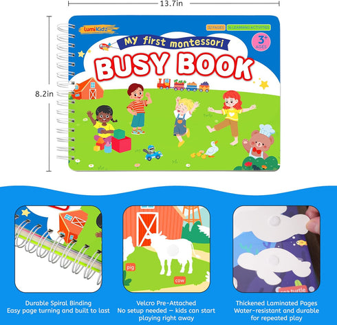 3-5, 3-6, Montessori Busy Book for Toddlers Preschool Learning Activities, Toddler Learning Binder, Busy Book for Kids