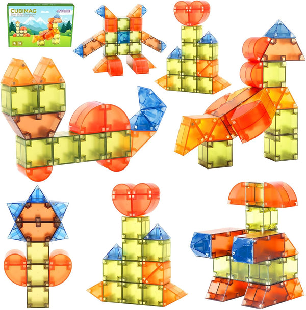 JINHUDIE Magnetic Building Blocks (1.38 inches) Magnetic Tiles - 3D Building Blocks for