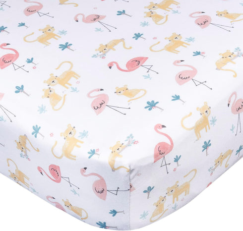 2-Pack Gerber Baby Unisex Knit Crib Sheet, Animal Geo Girl, One Size