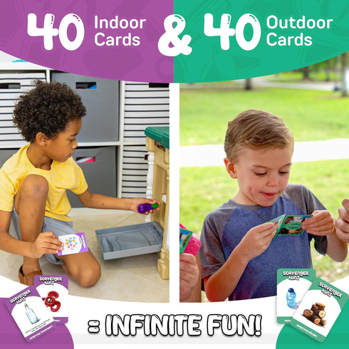 Indoor and Outdoor Scavenger Hunt for Kids Ages 4-8 - Active Games for Inside, Outside, and Camping