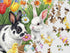 500 Springbok Three Easter Bunnies Piece Jigsaw Puzzle for Adults Poster Now Included - Spring and Floral Unique Cut