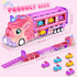 Set 6 2-Player 3, 4, 5, 6, 7 Hot Bee Girls Toy Car with Unicorn Toys Truck - Princess Cars & Fold Out Track with Light