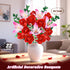 Set CUBIMANA Rose Flower Bouquet Building with LED - Red Rose Botanical Collection Kit for Adults Women