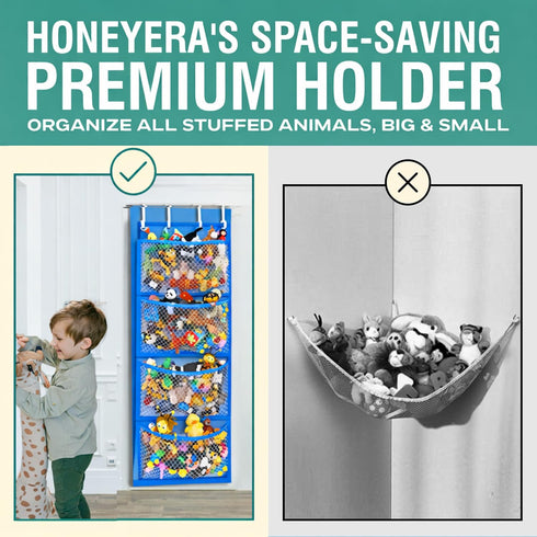 Honeyera Storage for Stuffed Animal - Over Door Organizer for Stuffies, Baby Accessories, and Toy Plush/Easy