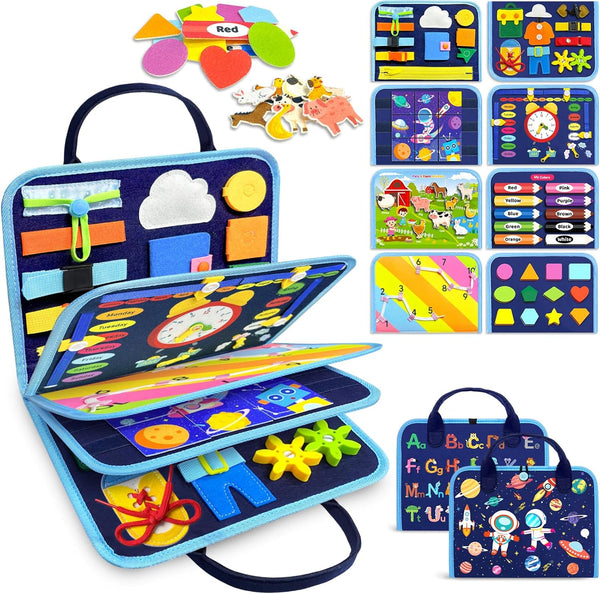 Gojmzo Busy Board Montessori Toys for Toddler Boy Birthday Gifts, Busy Book