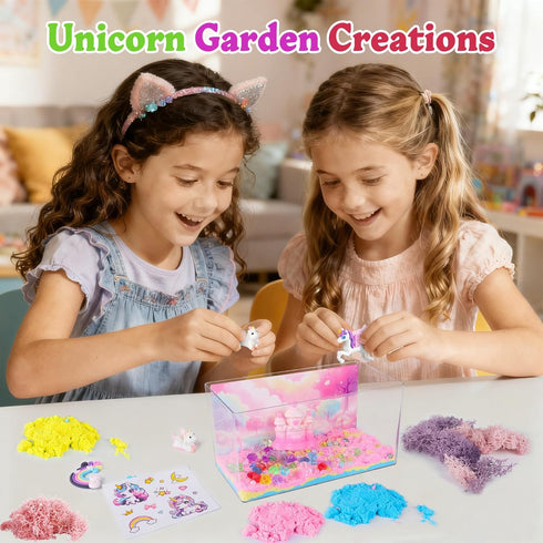 8-12, 6-8, 4-12 Unicorn Light-Up Terrarium Kit for Kids - Night Light with Remote & Music, Arts and Crafts for Kids