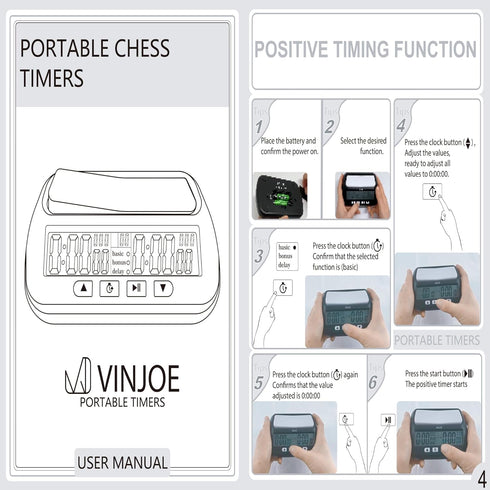 Digital Chess Clock - Professional Timer for Board Games with Basic, Bonus, Delay, and Positive Time Features