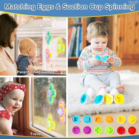 7in1 612Months 1+ 13 Montessori Baby Toys for & Years, Infant Sensory Teething & Stacking Blocks | Wooden Shape Sorter
