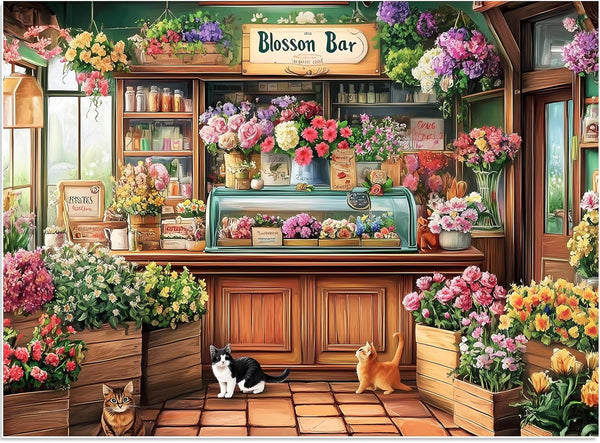 Ciavotie Puzzles for Adults 500 Pieces, Beautiful Flower Store Puzzle for Adults 500