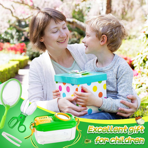 Kids Bug Habitat Outdoor Explorer Kit, 4Pcs, Green, for Ages 3-8
