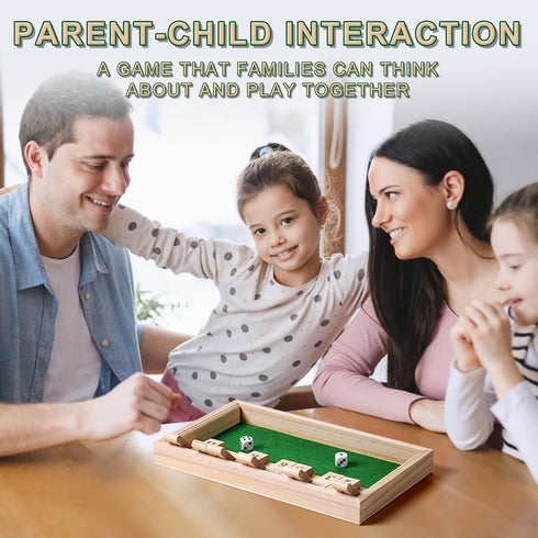 AIUAZA 2-Person Shut The Box dice Game,Wooden Board Games Competitive, Traditional bar, Travel, Family, Fun Math(Battle