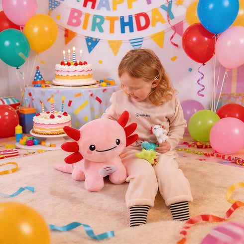Mommy 5 3-8, Axolotl Stuffed Animals, Axolotl Plush with Baby, Pcs Plush Toy for Girl Boy, Birthday Gifts