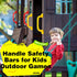 4 Pieces Kids Playground Safety Handles - Grab Handle Bars for Outdoor Playset, Backyard Playhouse Equipment