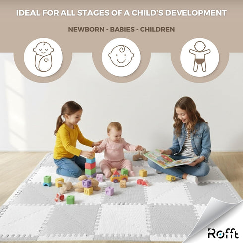 72 64 64 inch 28,4 Little fun times Play Mat for Baby Large Pieces, Assembled Total x SqFt, Interlocking Floor Puzzle