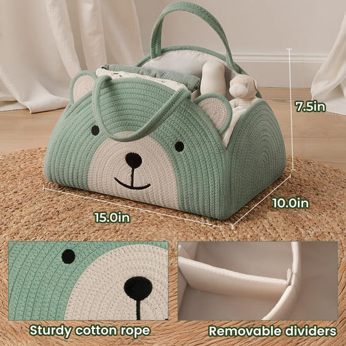 Daypack Lmbabter Baby Diaper Caddy Cotton Rope Diaper Organizer Basket Rainbow Theme Nursery Storage Bin Car Travel