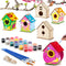Coloch 6 Pack DIY Birdhouse Kits, Wooden Crafts for Children to Build and Paint, Includes Paints and Brushes