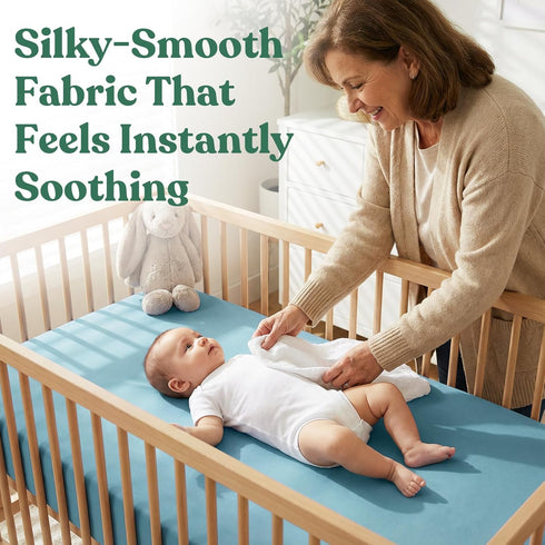 MIMINESTBABY 28x52 2-Pack Comfort Baby Crib Sheets: Soft Fitted Crib Sheet That Stays Put, Universal Fit for Crib