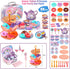 55Pcs Set Set, Set,Kids Set 3-5, 4 Tea Party for Little Girls, Princess Tea Party Unicorn Kid Tin Tea Kitchen Pretend