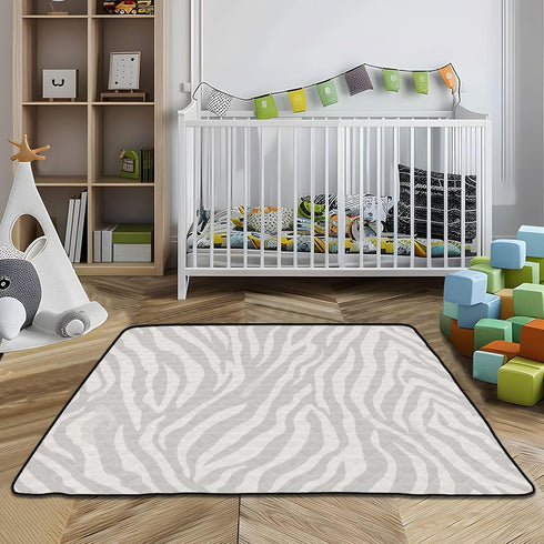 EtherSpher 50'' 50'' Pastel Grey Animal Print Large Non-Slip Foldable Baby Play mat for Indoor Outdoor Lightweight