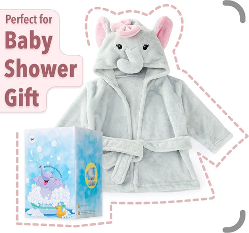 0-9 Mr. Pen Baby Animal Face Robe - Unisex, Month, Plush, Elephant, Hooded Towel