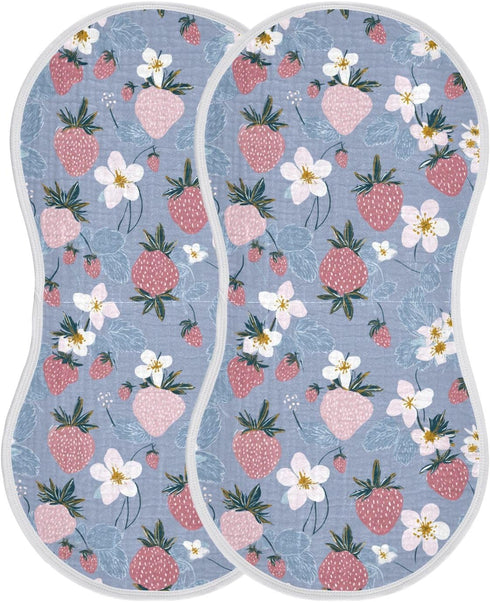 decor gift 4 Pack 22x11in Cotton Burp Cloths Breathable Naughty Ocean Strawberry Lilac Burp Rags for Gender Neutral