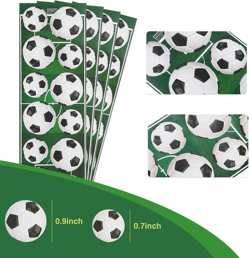 Outus 600 Pcs Self Adhesive Soccer Ball Stickers for Kids, 0.9" and 0.7" Sports Theme for Scrapbooks, Party Favors