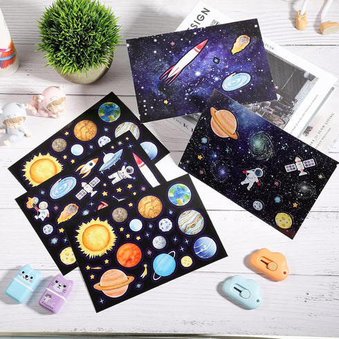 Tenare 24 Sheets Space Stickers for Kids - Solar System Astronaut Mix and Match Outer DIY Outer Wall Stickers