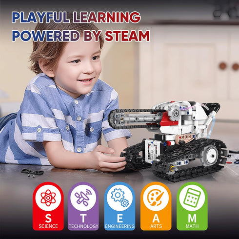 5 1 Set 419 6 7 8 9 10 11 12+ in STEM RC Robot Building Kit for Boys, APP & Remote Control Erector RC Toys for Kids