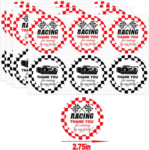 24 Pack Race Car Party Candy Favor Bags with Stickers, Race Car Themed Birthday Party Supplies