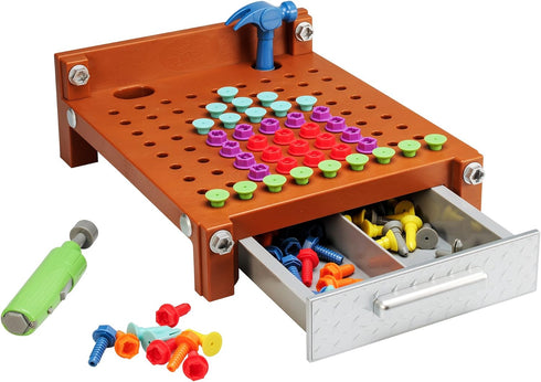 Educational Insights Design & Drill My First Workbench, 125 Pieces Drill Toy, STEM & Construction for Ages 3+