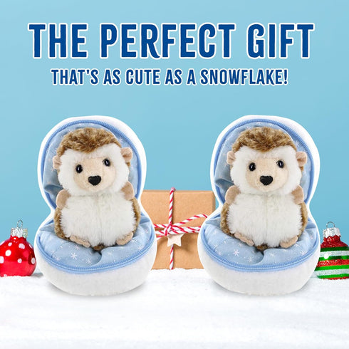 Snowball Stuffed Surprise Zip Up Animal, 6 inch Cute & Soft Plush Toy, Perfect for Friends and Family