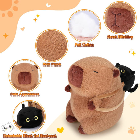 Backpack 9.1 Achwishap Capybara Plush,Capybara Stuffed Animal Cute Plushies,Capybara Plush Toys,Kawaii Plushie Stuffed