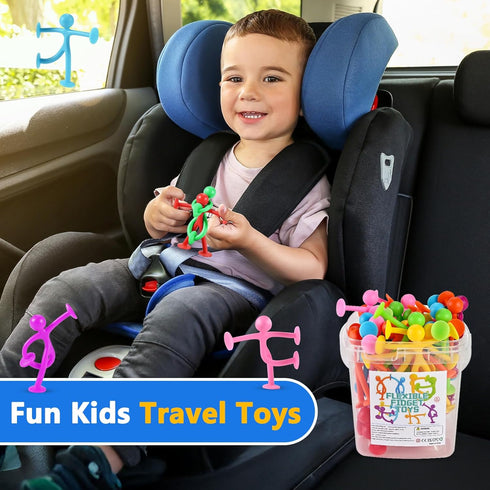 28 Pack Set 3+, GOLDGE Suction Cup Fidget Toys Sensory - Pop, Pull & Stick Travel Sensory Toys for Kids with Autism