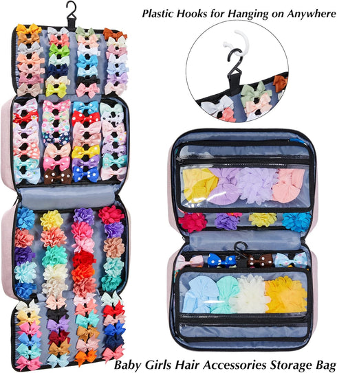 Hair Accessories Organizer for Girls, Hair Accessories Storage Bag, Hair Bow Storage Organaizer for Girls