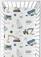 Sweet Jojo Designs Fitted Baby Crib Sheets (Green Construction Truck) for Boys,