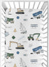 Sweet Jojo Designs Fitted Baby Crib Sheets (Green Construction Truck) for Boys,
