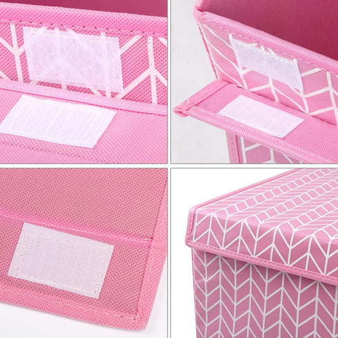 Large Toy Storage Box Chest for Kids, Sturdy Organizer Bin with Lid for Living Room, Nursery, Bedroom, Pink