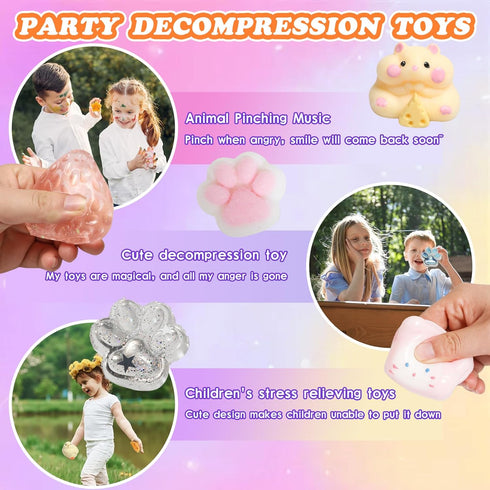 Yidayes 19pcs Pack,Fidget 4-8 8-12 Squishy Toys Kit,Include taba Squishies Party Favors for Kids Treasure Box Toys