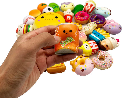 30 Pack Squishies Sets, Slow Rising Kawaii Cute (1pc Jumbo + 29pcs Medium/Mini Size) Random Cake Bread Panda Bun