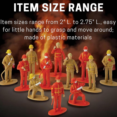 U.S. Toy Heroic Firefighter Figures, 12-Pack Fireman Figurines for Pretend Play and Birthday Gifts