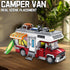 CSNRHG 924 Set Camping Van Construction Toy Pieces Building Block with Picnic Table Grill & Fire Scene Gift for Kids