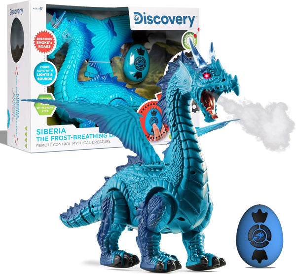Discovery Frost-Breathing RC Dragon with Smoke Breath, Walking, Wing Flapping, Realistic Roaring Sounds|