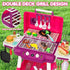 Playset 2-Layer Set 3-5, Kids Play Kitchen Toys, Kids BBQ Grill with Smoke Sound Light, Barbecue Toy with Wheels