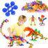 Kids Building Blocks STEM Toys, 120 PCS Plastic Gear Interlocking Sets, Safe Material for Girls and Boys Aged 3+