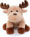 Adorable 13" Caribou Furry Reindeer Elk Moose Plush Toy for Kids, Super Soft Brown