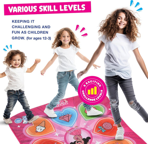 Play22 5 3-12 Dance Mat for Kids - Best Birthday Gifts for Girls & Boys Electronic Dance Game Toy for Kids, Adjustable