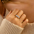 S925 14K LOVECOM Sterling Silver Anti Anxiety Fidget Spinner Ring Cubic Zirconia Beads Spinning Rings for Women Dainty