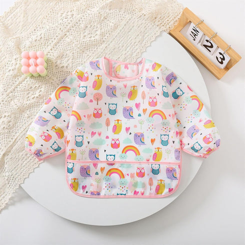 3 3-24 Pcs Waterproof Long Sleeves Baby Bibs Weaning Smock Bib Months